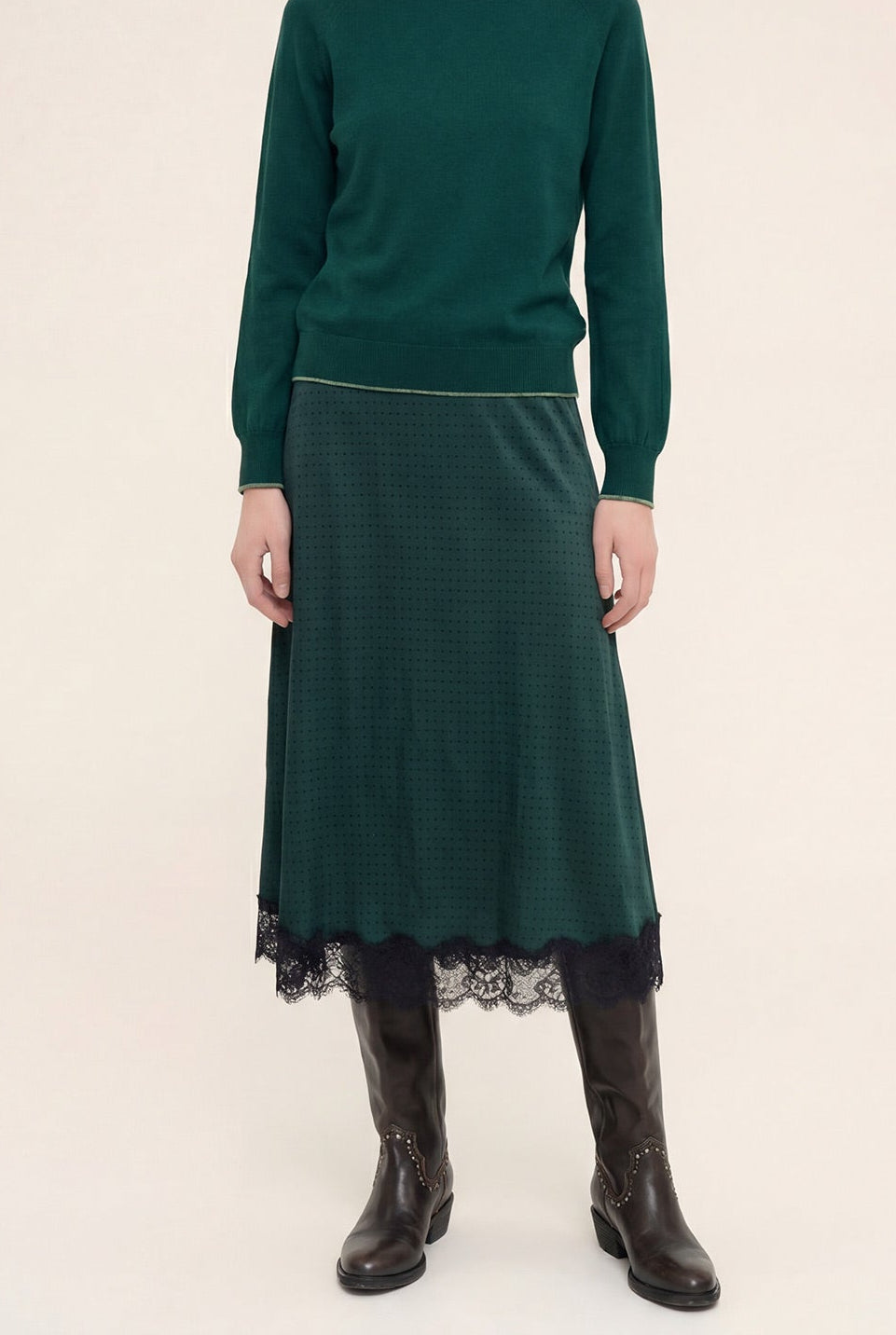 Green Polka Dot Skirt