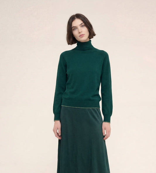 Glitter Trim Turtleneck