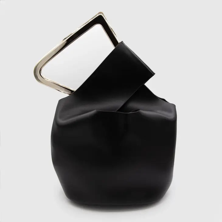 Black Diagonal Triangle Handbag