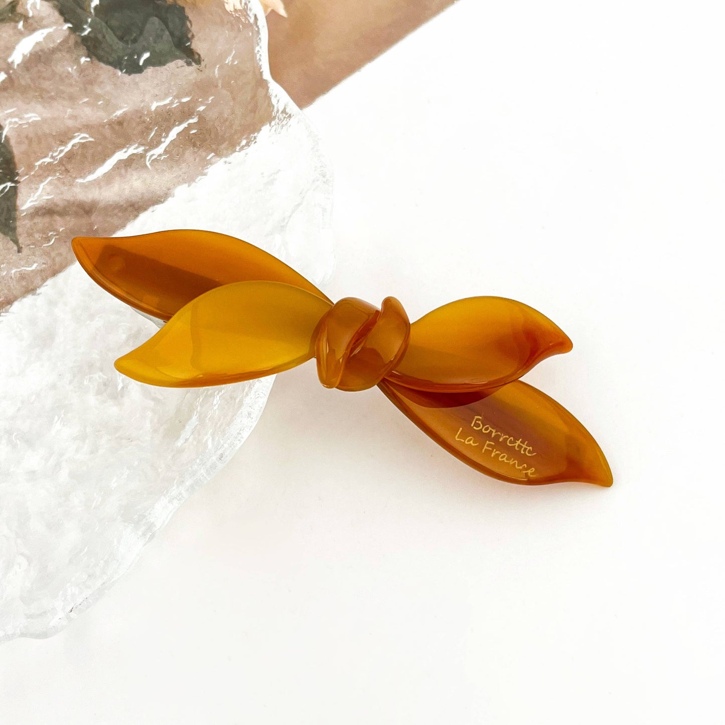 Elegant Bow Spring Hair Clip: BeigeYellow
