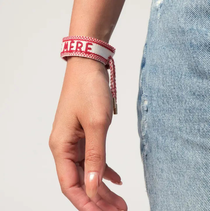 Woven Bracelet | Red/Wht