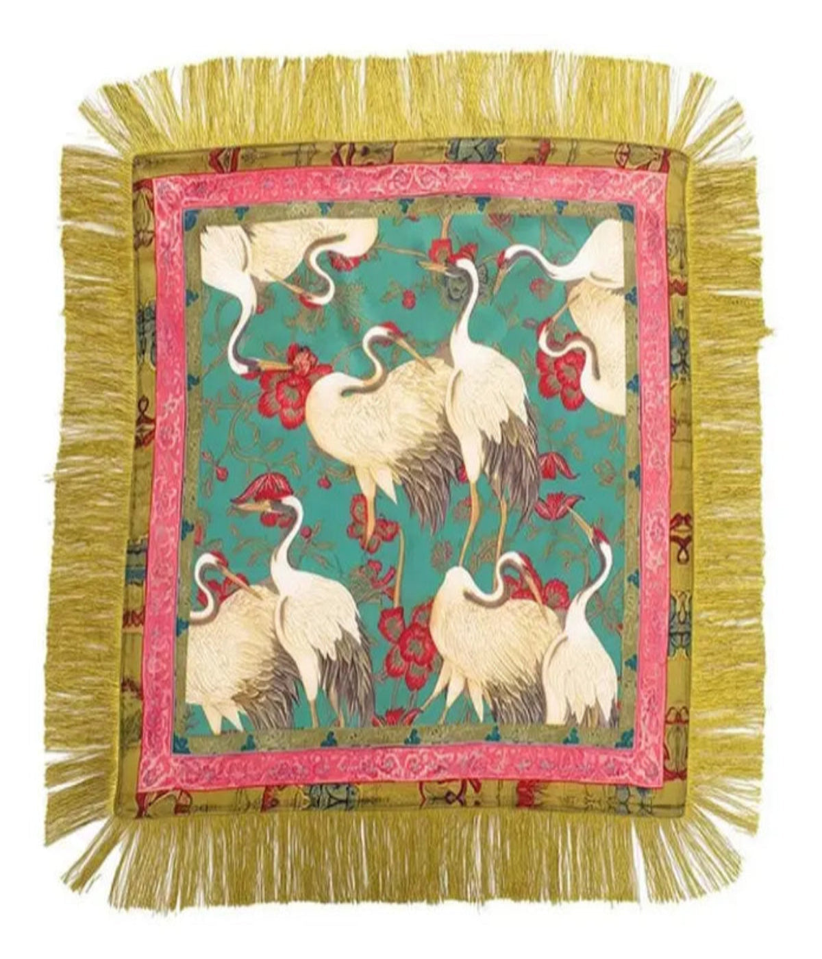 Fringed Crane Scarf