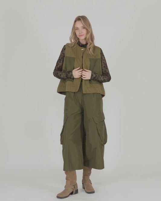Wide Leg Cargo | Khaki