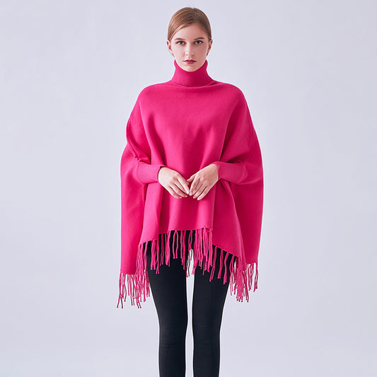 Fringe Poncho | Fuchsia