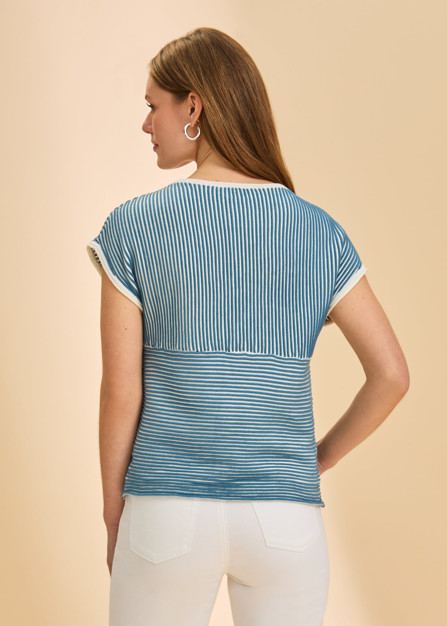 Cap Sleeve Sweater | Stripe