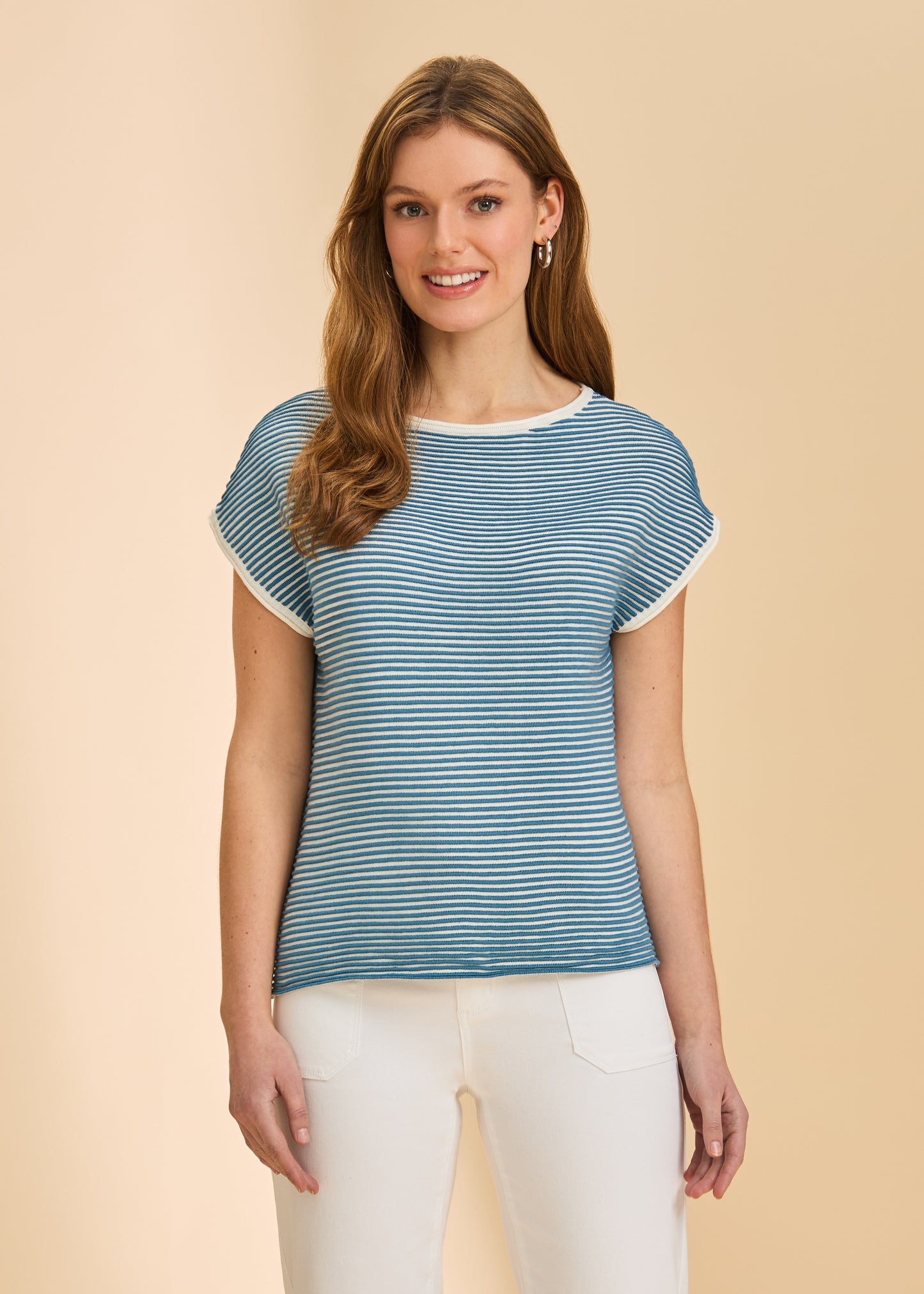 Cap Sleeve Sweater | Stripe