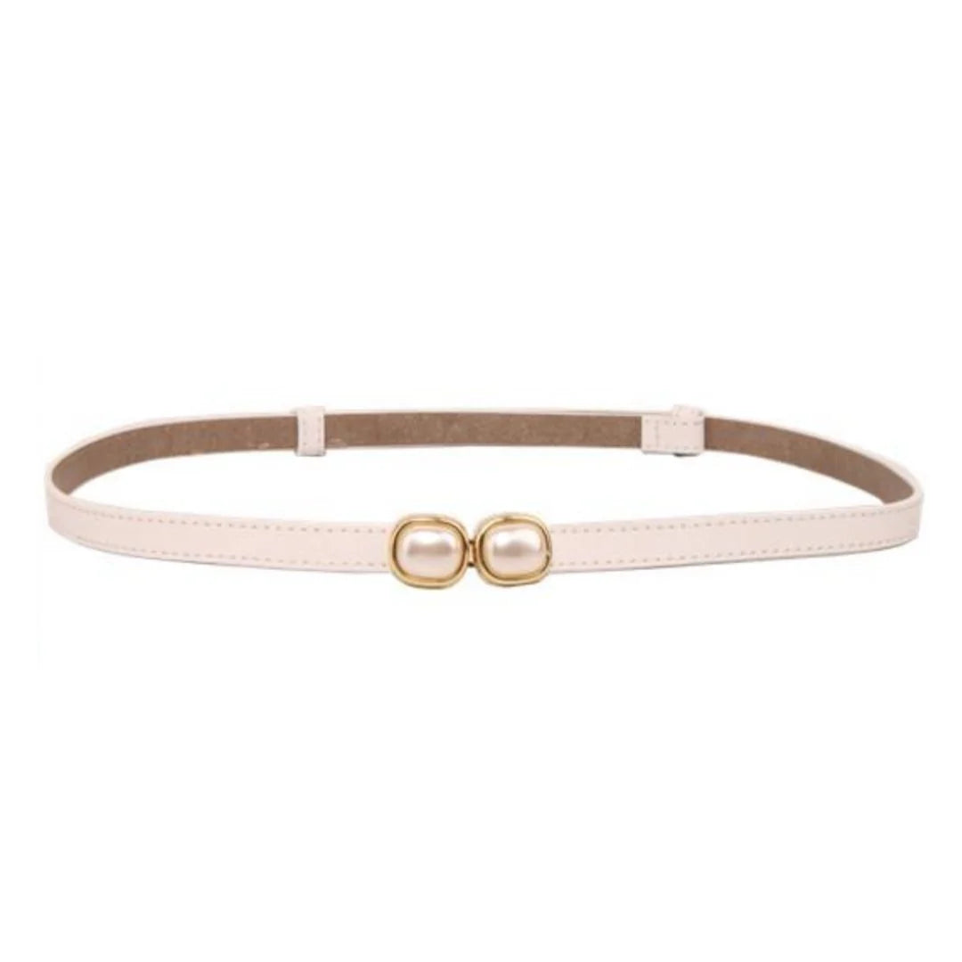 Pearl Buckle Belt | Ivory