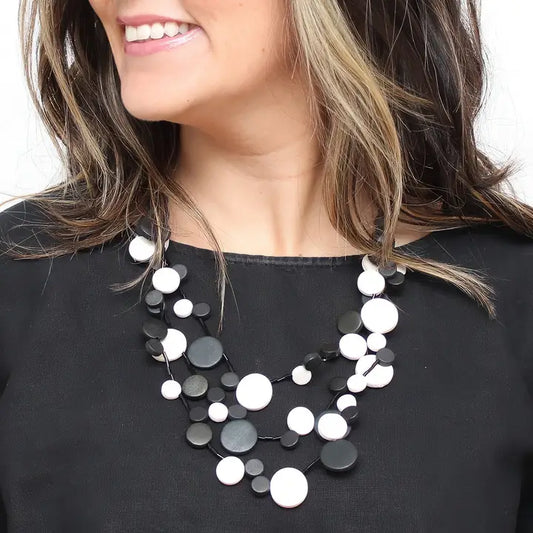 Millie Necklace | Blk/Wht