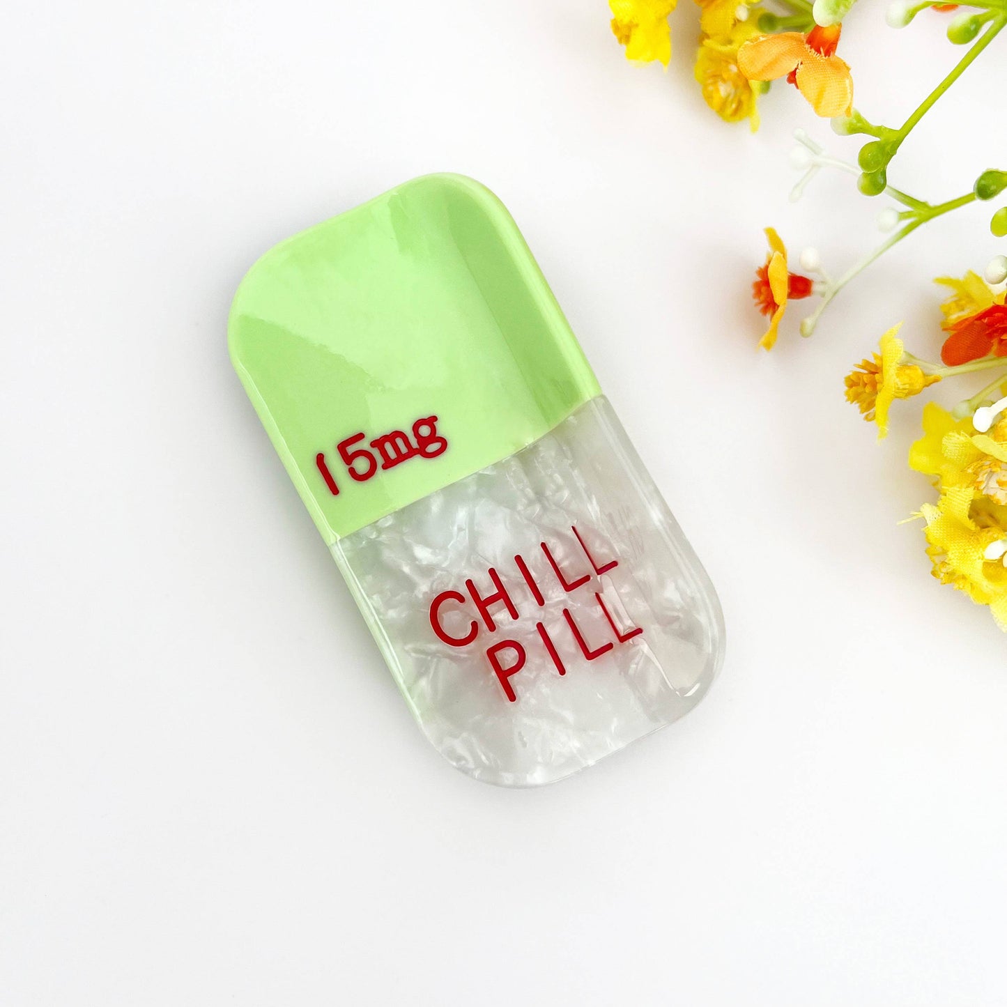 Sweet Dream Sleep Pill Acetate Hair Claw Clip: Green