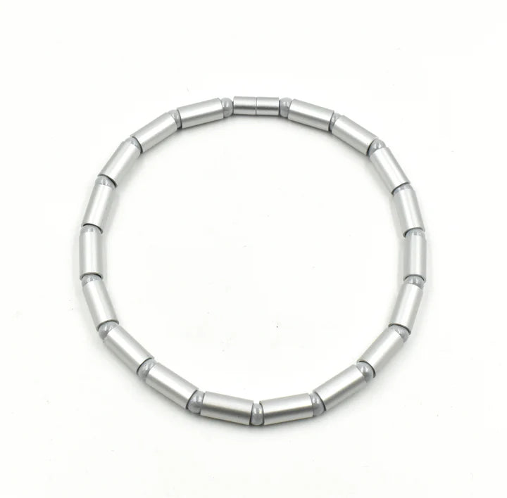 Aluminum Cylinder Necklace | Silver
