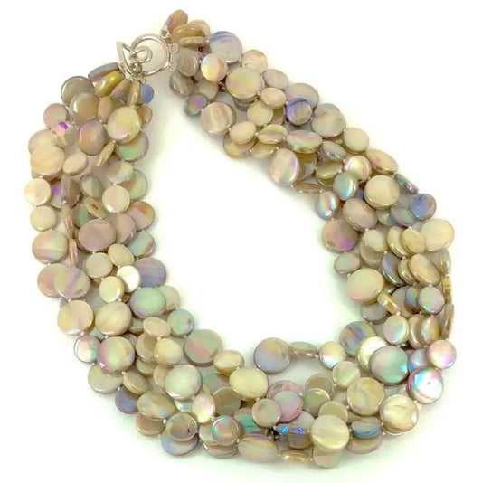 5 Strand Necklace | Taupe