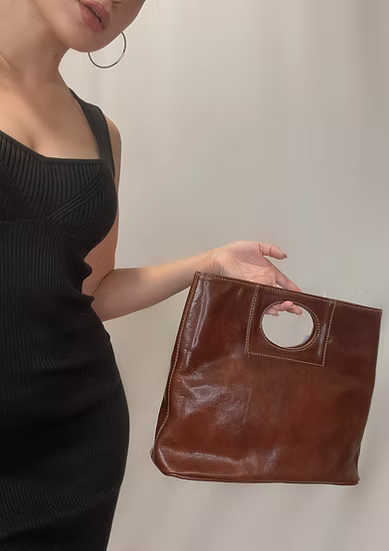 Clarissa Med Handbag | Dk Brown
