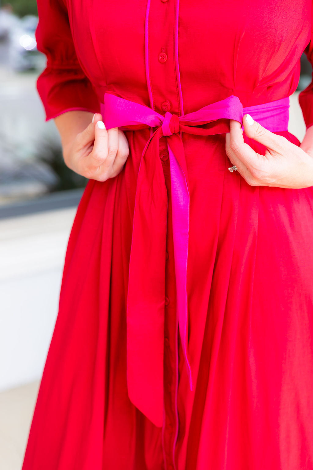 Carol Dress | Red/Fuchsia