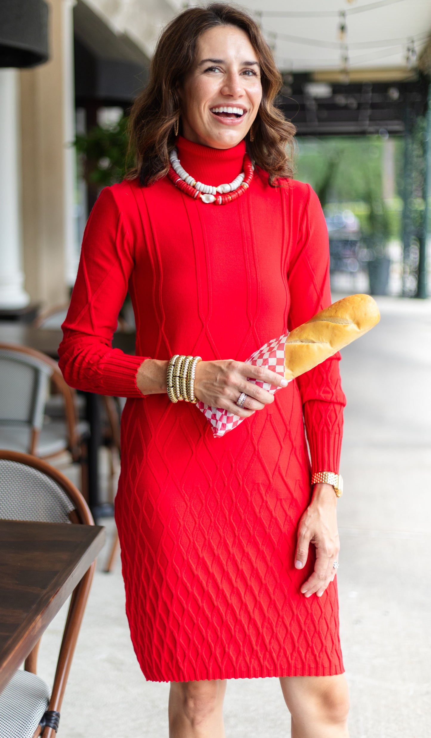 Red Turtleneck Dress