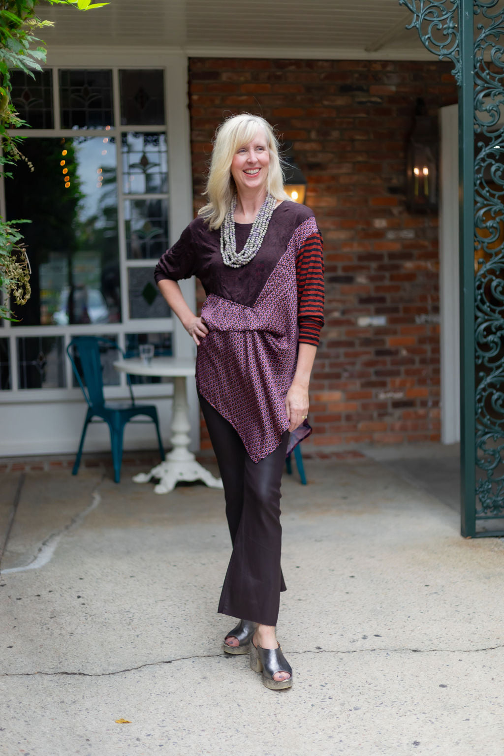 Plum Print Top