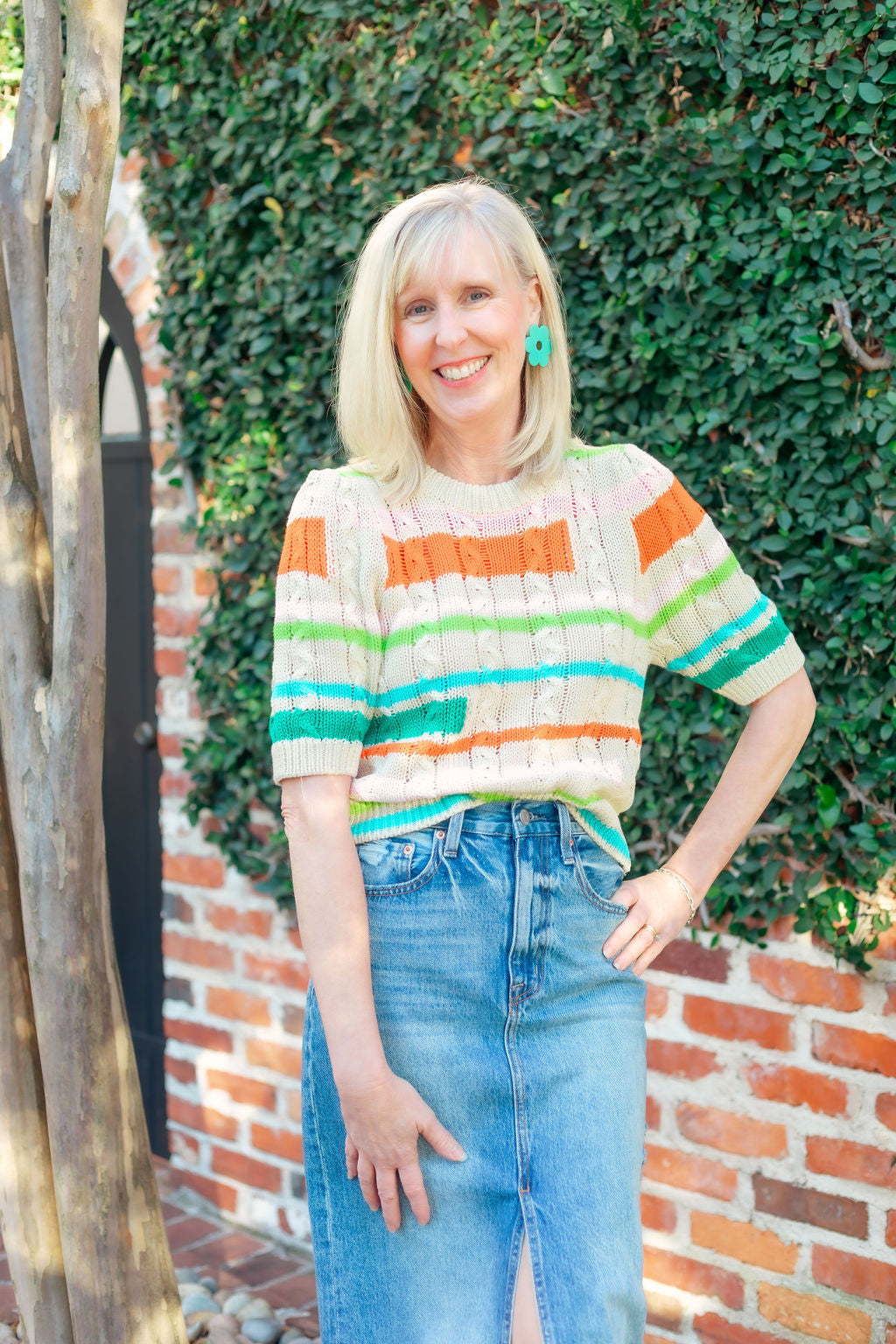 Cream Stripe Sweater