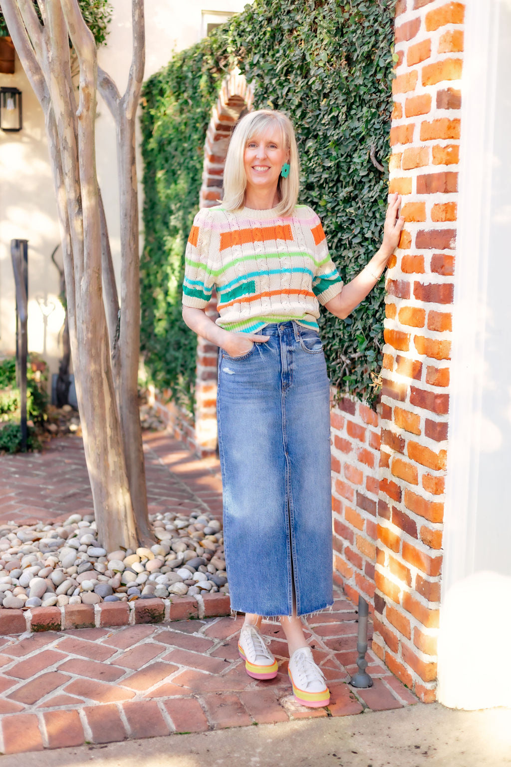 Cream Stripe Sweater