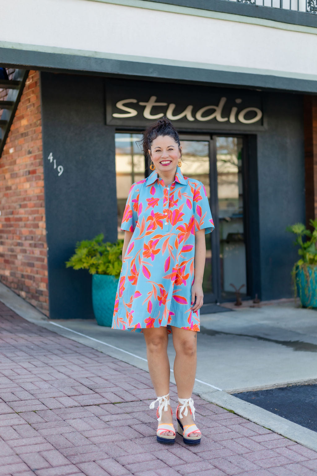 Blue Floral Dress