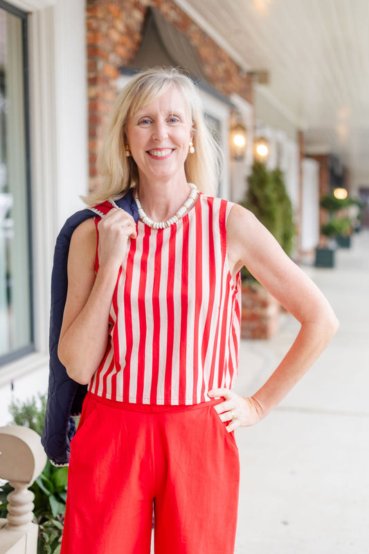 Striped Top | Red & White