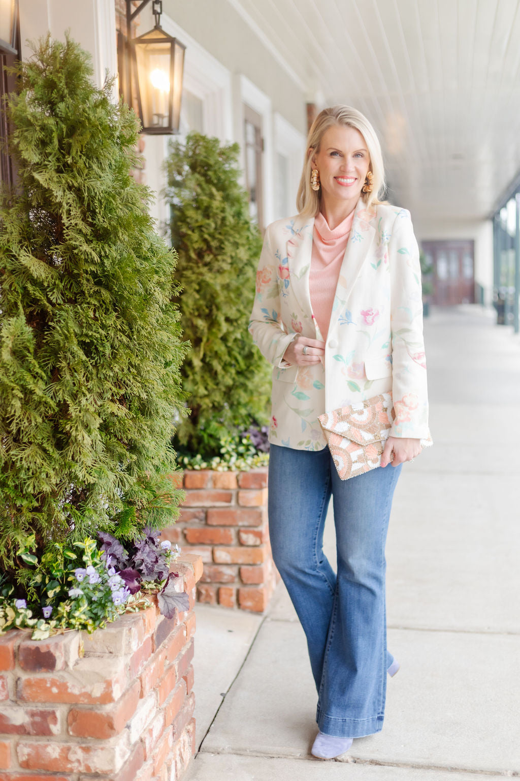 Textured Print Blazer