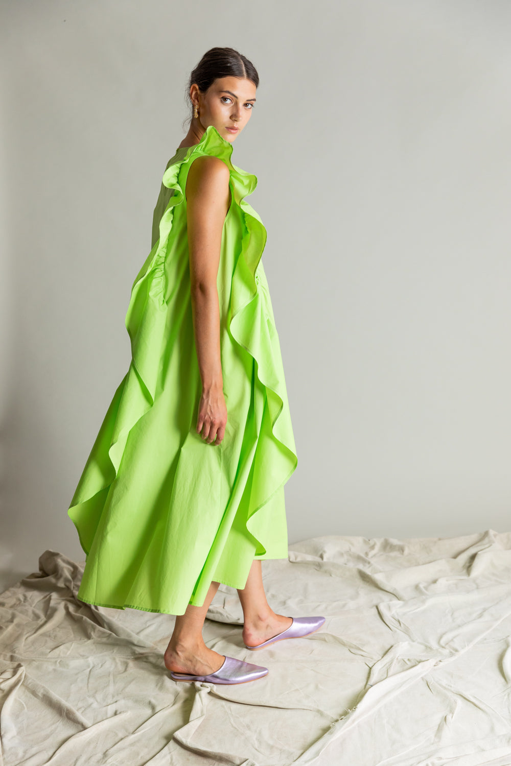 Poplin Long Dress | Melon