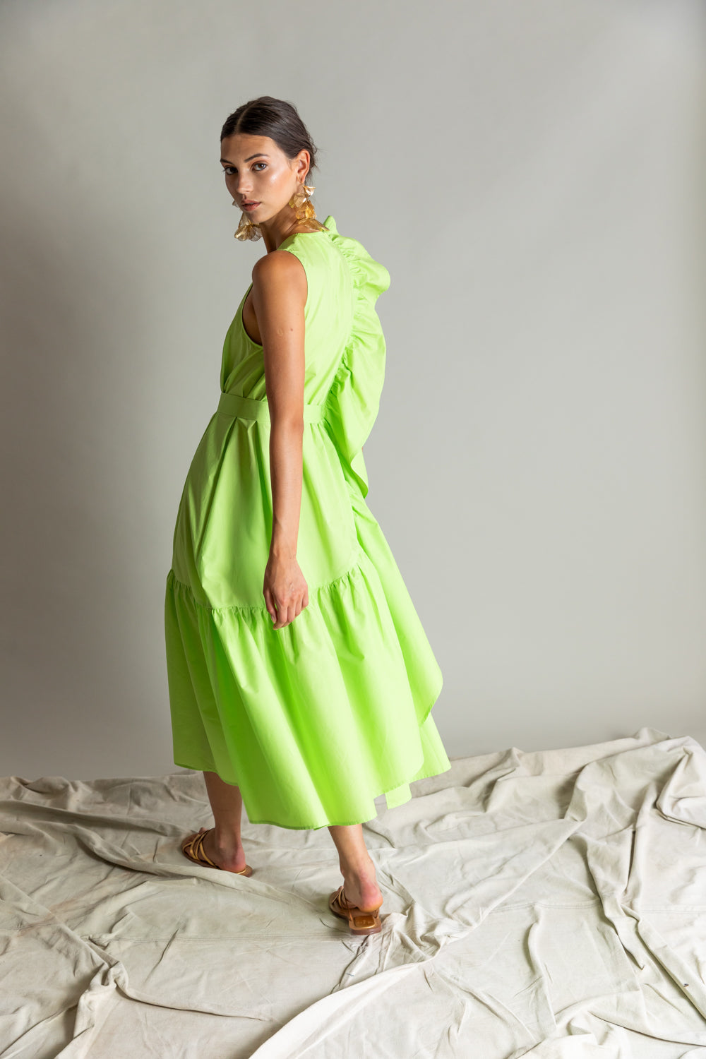 Poplin Long Dress | Melon