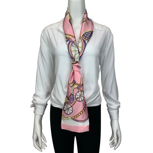 Pink Carriage Print Scarf