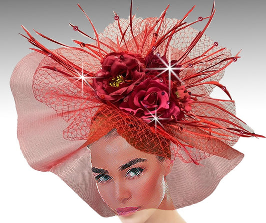 Illusion Floral Fascinator | Red