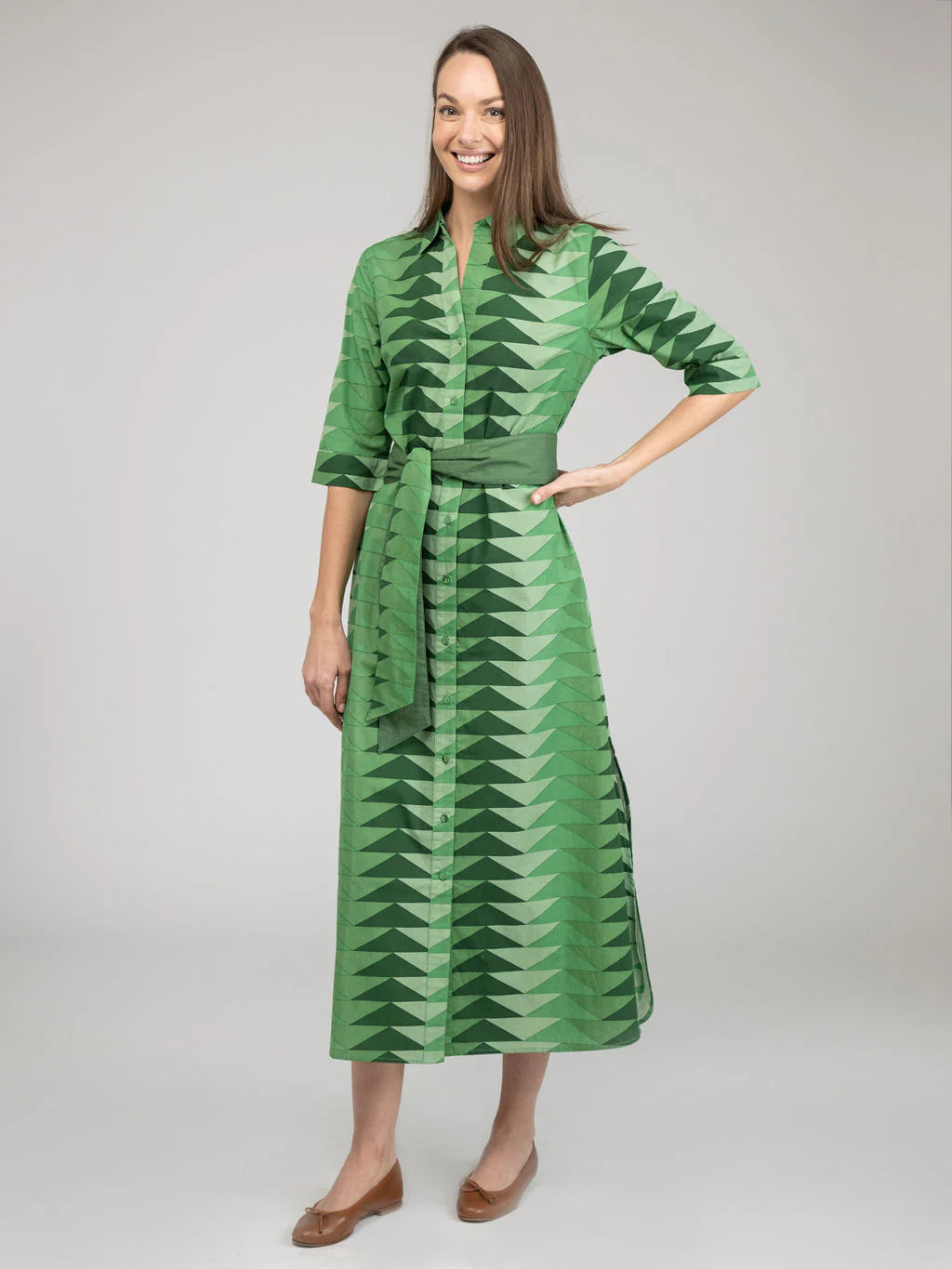 Eloise Dress | Bagru Green