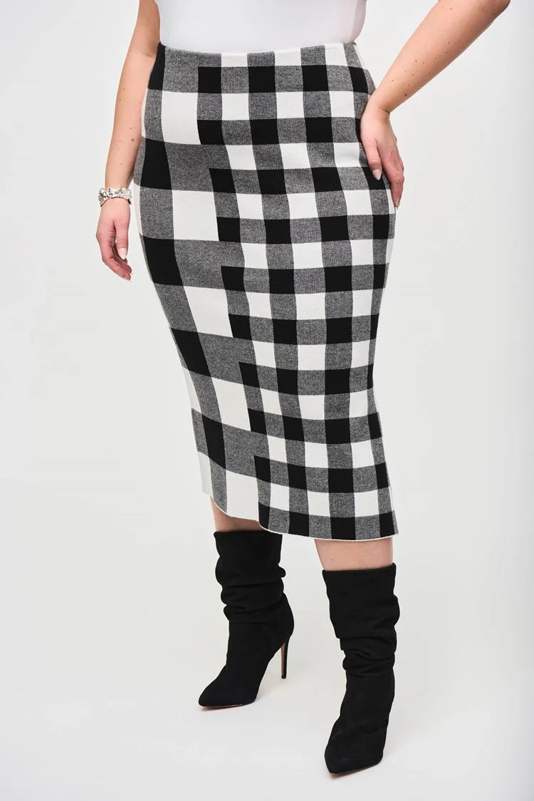 Plaid Jacquard Knit Skirt