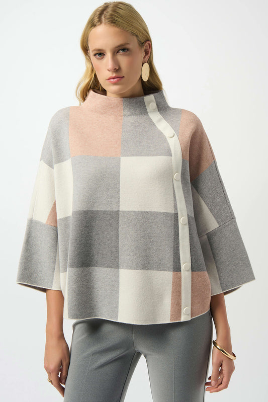 Plaid Jacquard Sweater | Rose/Multi