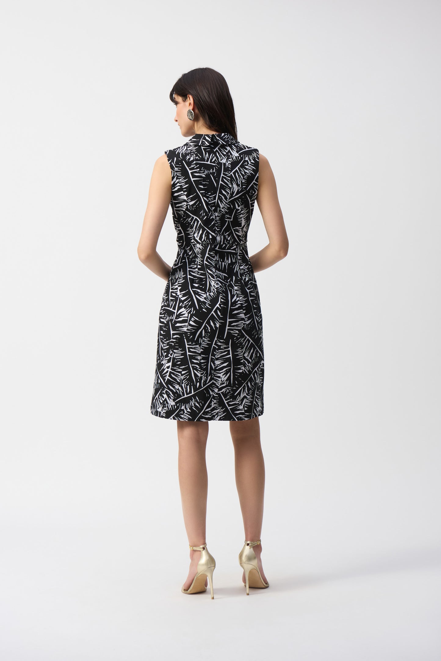 Tropical Print Dress | Black/Wht