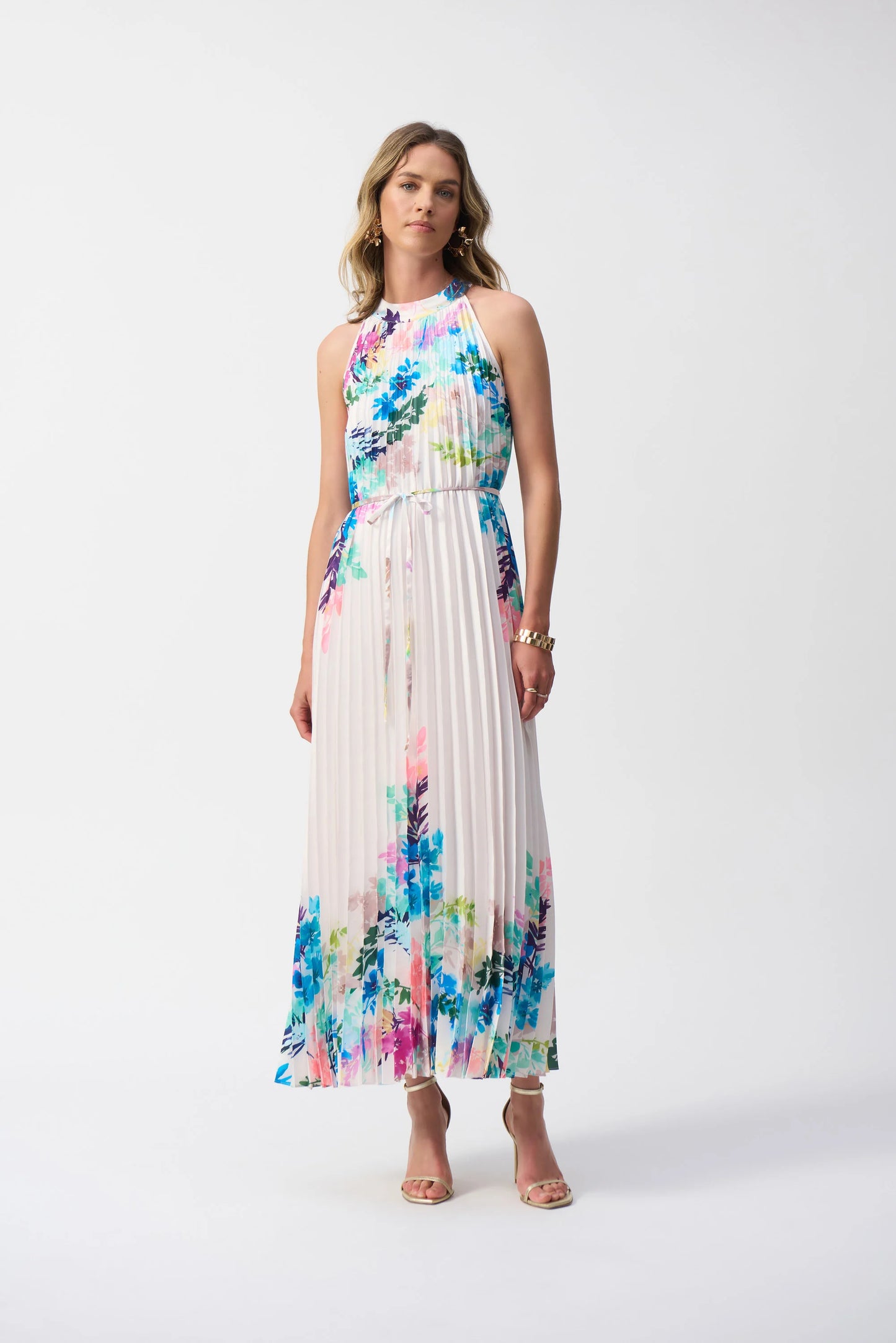 Pleated Floral Dress