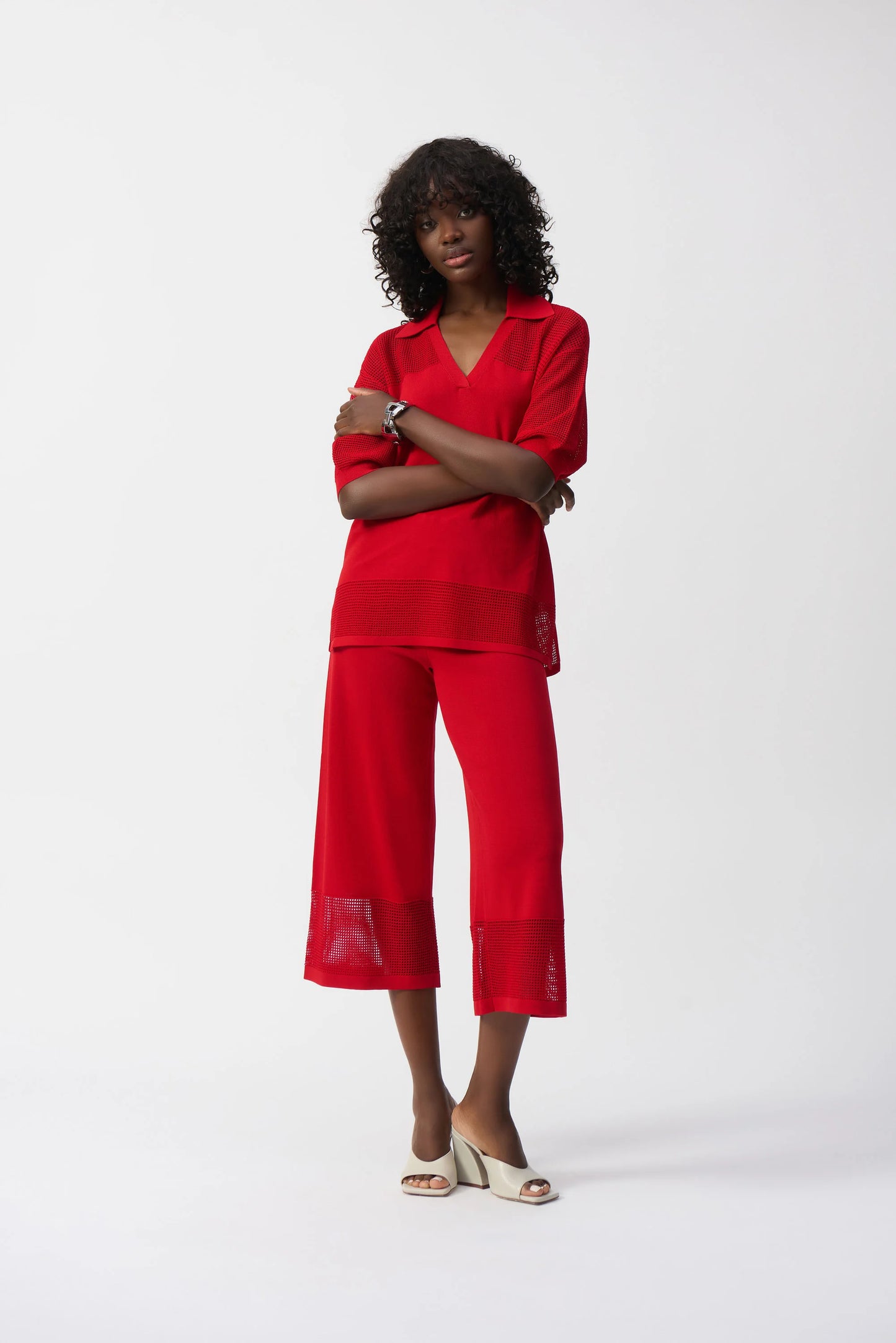 Sweater Knit Culotte | Red