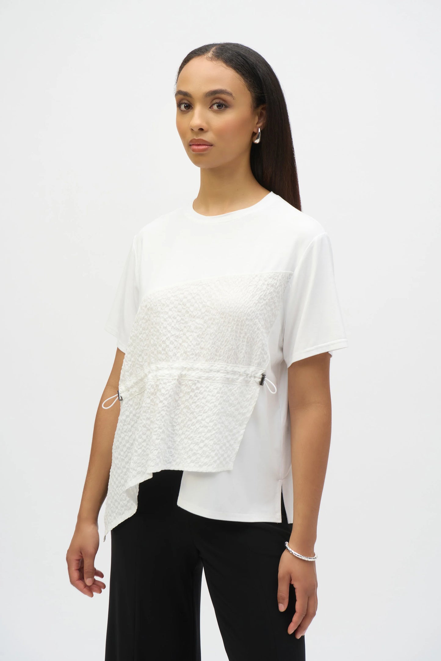 Seersucker Asymmetrical Top