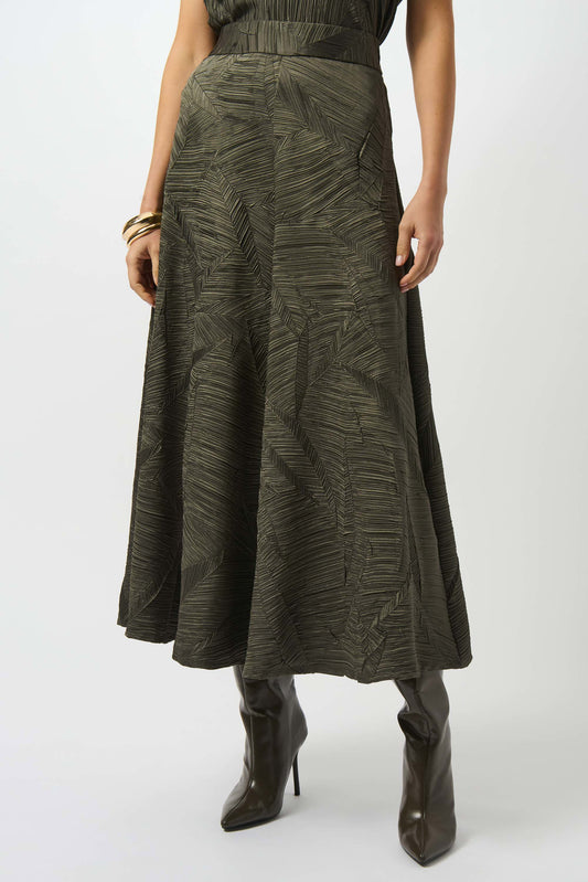 Pleated Satin Skirt