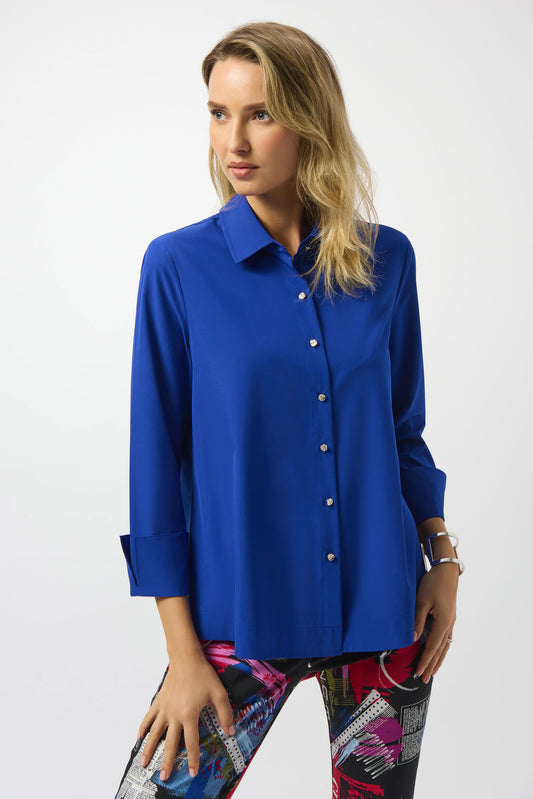 Stretch Poplin Blouse | Royal Sapphire
