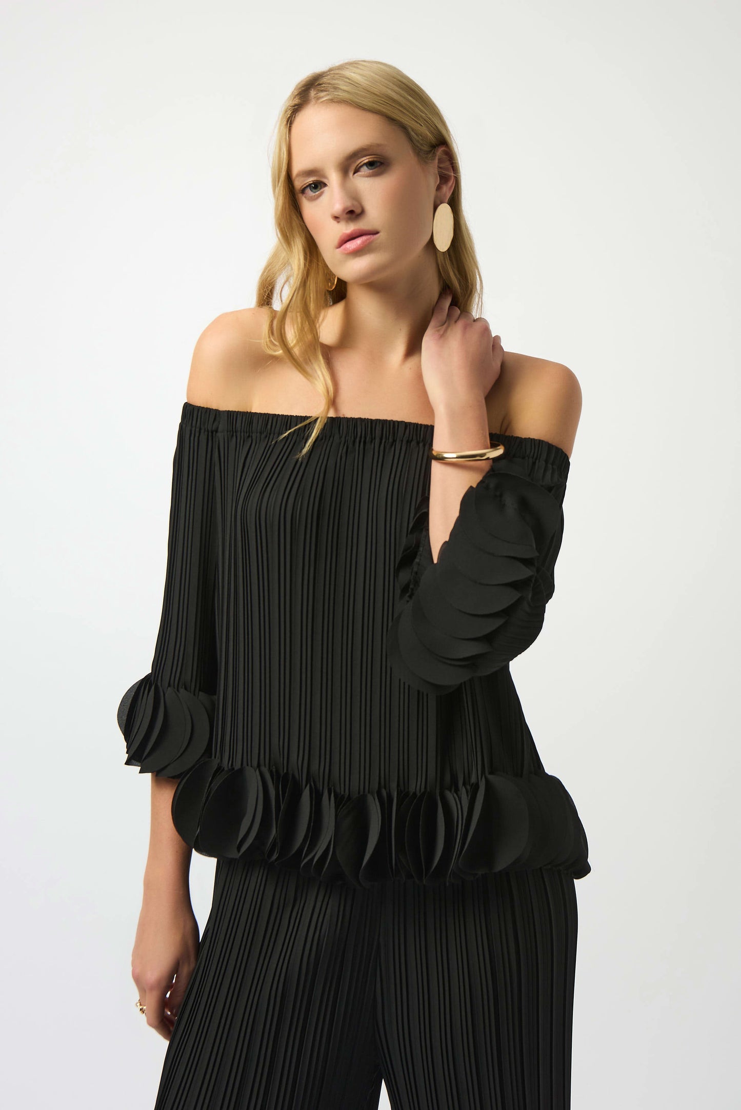 Pleated Off Shoulder