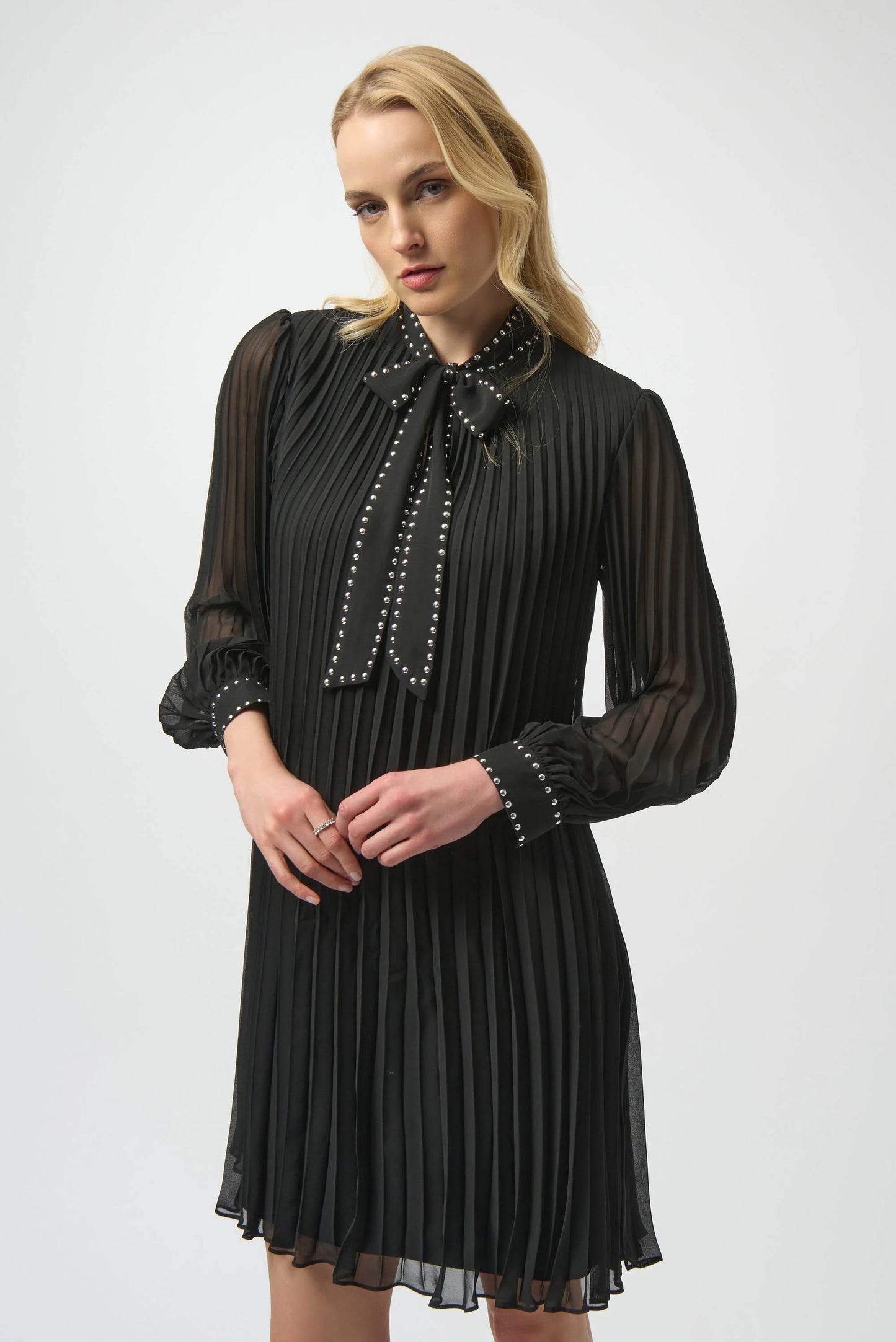 Pleated Chiffon Dress