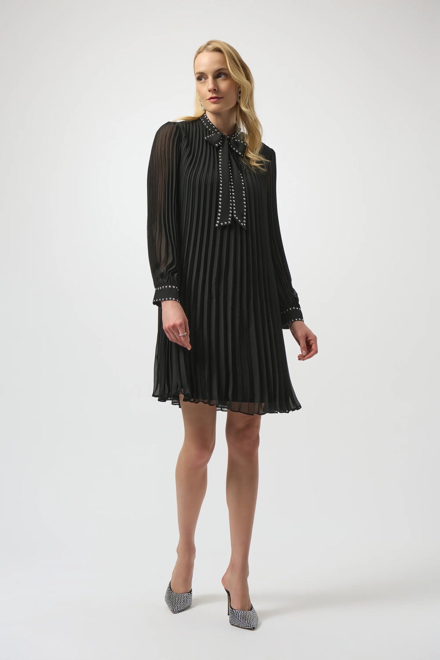 Pleated Chiffon Dress