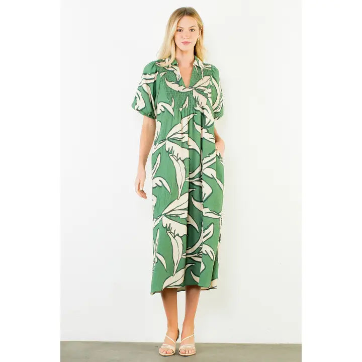 Leaf Print Maxi | Green