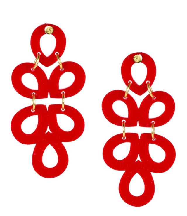 Acrylic Ginger Earring | Red