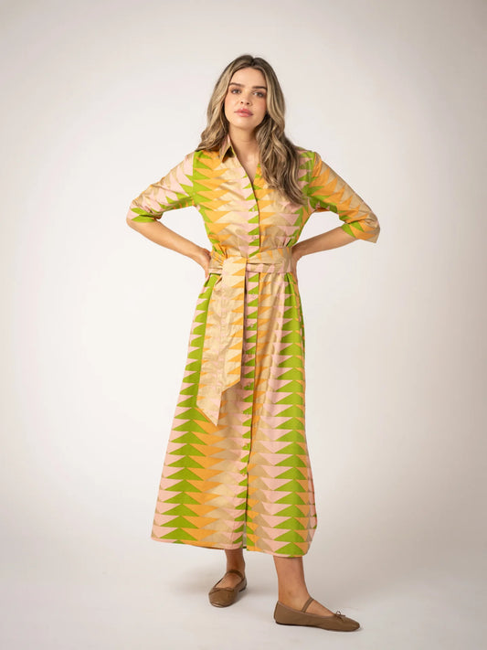 The Eloise Dress | Sunrise Bagru Triangle