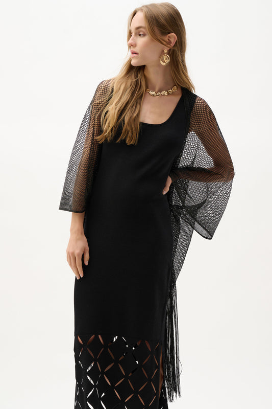 Woven Fringe Cover-Up | Black