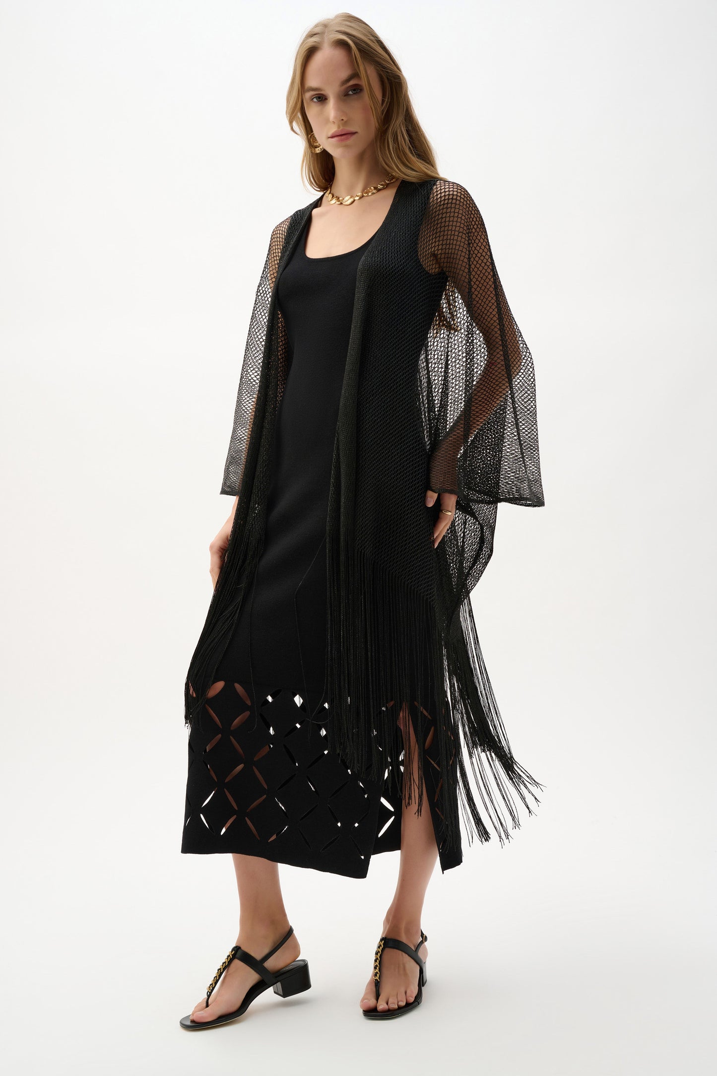 Woven Fringe Cover-Up | Black