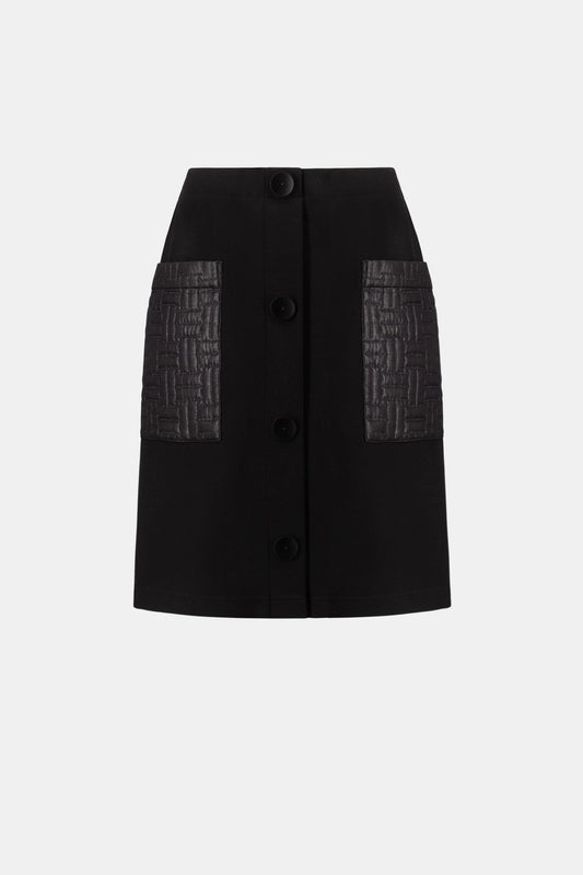 Knit Skirt with Quilted Pockets