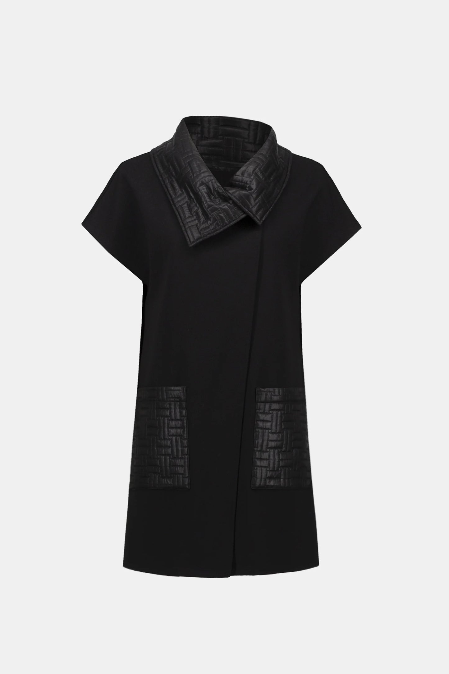 Knit Vest with Quilted Collar