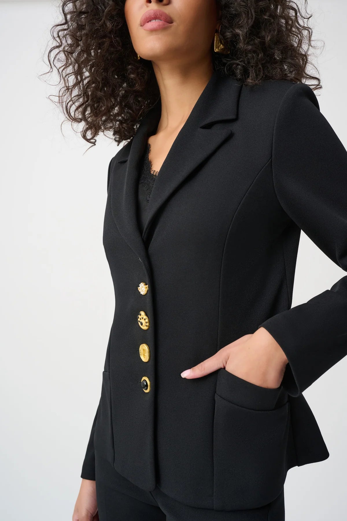 Statement Button Fitted Blazer