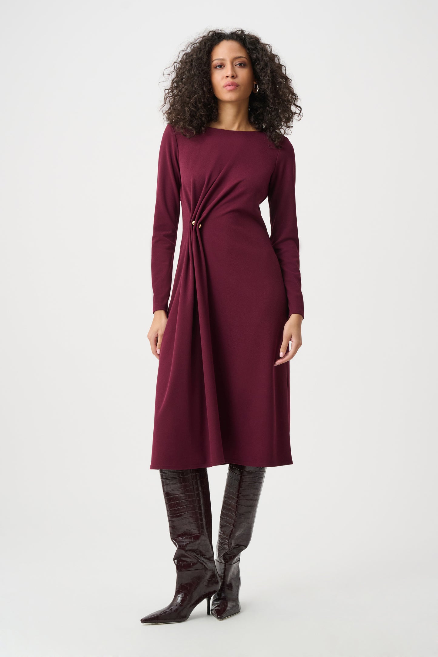 Scuba Crepe Draped Front Dress