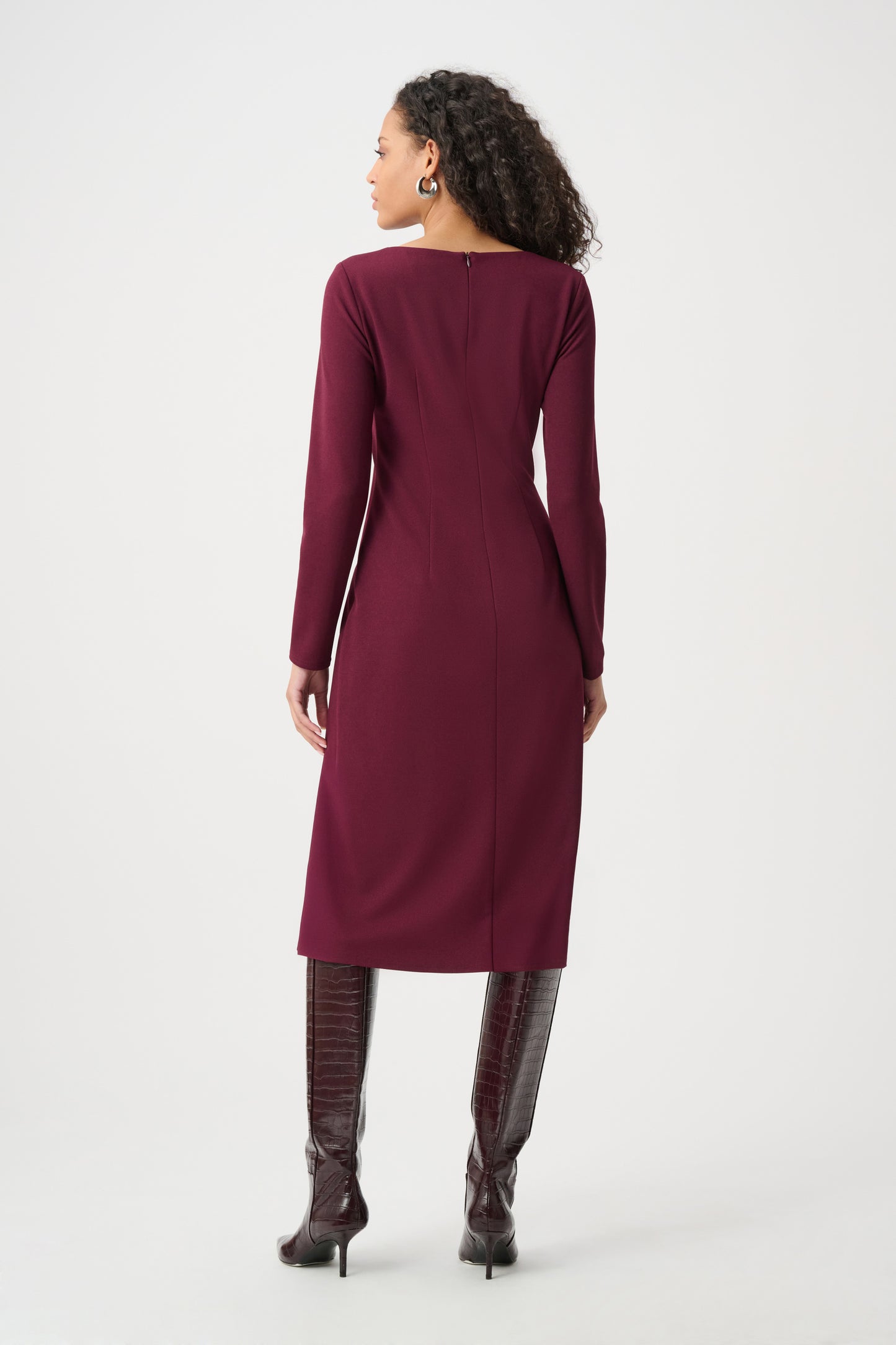 Scuba Crepe Draped Front Dress
